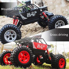 LBLA-Voiture-Tlcommande-Tout-Terrain–Haute-Vitesse-24GHz-116-4WD-15kmh-Monster-Truck-4-Roues-Motrices-avec-Batterie-Rechargeable-Rouge-0-1