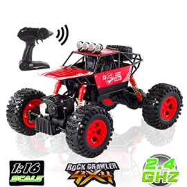 LBLA-Voiture-Tlcommande-Tout-Terrain--Haute-Vitesse-24GHz-116-4WD-15kmh-Monster-Truck-4-Roues-Motrices-avec-Batterie-Rechargeable-Rouge-0