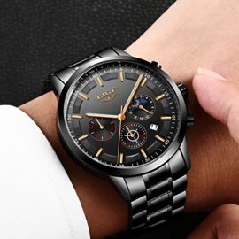 LIGE-Montres-Hommes-Impermable-Acier-Inoxydable-Sport-Quartz-analogique-Montre-homm-Dcontracte-Chronographe-Phase-de-Lune-Militaire-Noir-Montre-Bracelet-0-2