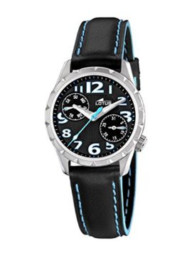 LOTUS-15659-curzo-enfant-6Montre-Bracelet-en-cuir-noir-et-bleu-0