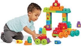 Mega Bloks Le train des Lettres, briques et jeu de construction, 60 pièces, jouet pour bébé et enfant de 1 à 5 ans, DXH35 Mega Bloks Le train des Lettres, briques et jeu de construction, 60 pièces, jouet pour bébé et enfant de 1 à 5 ans, DXH35 3