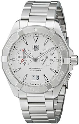 Montre-Hommes-TAG-Heuer-Quartz-Affichage-Analogique-Bracelet-Acier-Inoxydable-Argent-et-Cadran-Blanc-WAY111YBA0910-0