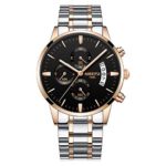 Montres Homme Chronographe Calendrier Chiffres Romains Analogique Montres Bracelet pour Homme Acier Inoxydable Elégant Montres Homme Chronographe Calendrier Chiffres Romains Analogique Montres Bracelet pour Homme Acier Inoxydable Elégant