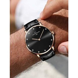 Montres Hommes,Simple d’affaires Casual Ultra-Mince étanche Quartz Analogique avec Bande en Acier Inoxydable（Bracelet Maille milanaise ） Cuir Sangle Bracelet et Le Cadran avec Diamant incorporés Montres Hommes,Simple d’affaires Casual Ultra-Mince étanche Quartz Analogique avec Bande en Acier Inoxydable（Bracelet Maille milanaise ） Cuir Sangle Bracelet et Le Cadran avec Diamant incorporés 5