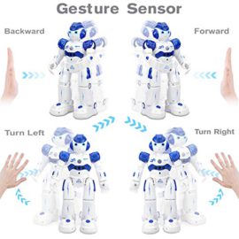 NEWYANG-Jouet-Robotique-Intelligent-Commande-de-Signal–Distance-et-Manuelle-Recharge-avec-Un-cble-USB-Jouet-de-contrle-des-gestes-programmable-de-Nol-pour-Les-Enfants-Bleu-0-3