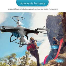 SNAPTAIN-SP600-Drone-avec-Camra-720P-HD-et-30-Mins-Autonomie-Contrle-Gestuel-WiFi-FPV-120-Grand-Angle-RglableVol-de-Trajectoire-3D-VR-360Flips-Mode-sans-Tte-et-Maintien-de-laltitude-0-1