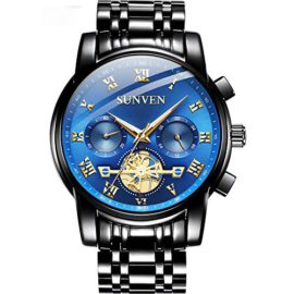 SUNVEN-Hommes-Montres-Montre–Quartz-tanche-Acier-Inoxydable-Saphir-Visage-Lumineuse-0