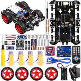 UNIROI Kit Voiture Robot, Voiture Bluetooth électrique intélligente, kit de robotique R3 kit de Construction avec Module Suivi Ligne, capteur ultrasonique, tutoriel pour Les debutants d’arduino IDE UNIROI Kit Voiture Robot, Voiture Bluetooth électrique intélligente, kit de robotique R3 kit de Construction avec Module Suivi Ligne, capteur ultrasonique, tutoriel pour Les debutants d’arduino IDE