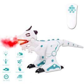 deAO Télécommande Intelligente Robot Dinosaure avec Effet de fumée, lumières et Sons pour Enfants (Blanc) deAO Télécommande Intelligente Robot Dinosaure avec Effet de fumée, lumières et Sons pour Enfants (Blanc)