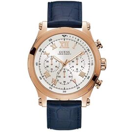 GUESS Homme 46.5mm Bracelet Cuir Bleu Quartz Cadran Blanc Montre W1105G4 GUESS Homme 46.5mm Bracelet Cuir Bleu Quartz Cadran Blanc Montre W1105G4 2