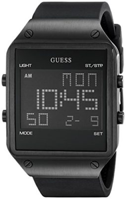 GUESS-Mens-U0595G1-Trendy-Black-Stainless-Steel-Watch-with-Digital-Dial-and-Black-Strap-Buckle-0