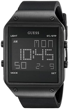 GUESS Men’s U0595G1 Trendy Black Stainless Steel Watch with Digital Dial and Black Strap Buckle GUESS Men’s U0595G1 Trendy Black Stainless Steel Watch with Digital Dial and Black Strap Buckle