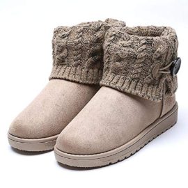 Garatia-Femme-Bottes-De-Neige-Fourres-Rejoint-du-Tricot-0