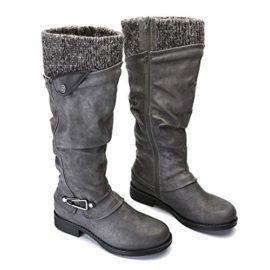 Gracosy-Bottes-Fourres-Femmes-Bottes-Hautes-Fourrure-Hiver-Plates-Cuissardes-en-Cuir-Synthtique-Chaussures-de-Ville-Bottines-de-Neige-Noires-pour-Larges-Mollets-0-3