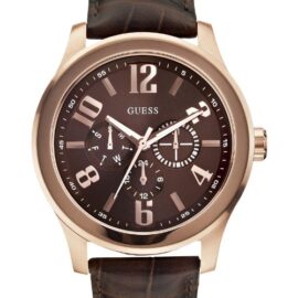 Guess-W0008G3-Montre-Homme-Quartz-Analogique-Cadran-Marron-Bracelet-Cuir-Marron-0-0