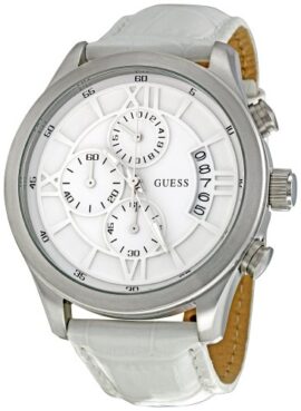 Guess – W12101G1 –  Montre homme – Quartz Chronographe  – Cadran Blanc – Bracelet Blanc Guess – W12101G1 –  Montre homme – Quartz Chronographe  – Cadran Blanc – Bracelet Blanc