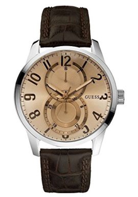 Guess – W95127G2 – Montre Homme – Quartz Analogique – Cadran Beige – Bracelet Cuir Marron Guess – W95127G2 – Montre Homme – Quartz Analogique – Cadran Beige – Bracelet Cuir Marron