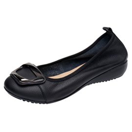 Jamron Femmes Cuir Véritable Chaussures de Confort Semelle Souple Ballerines Bas Talon Compensé Chaussons Jamron Femmes Cuir Véritable Chaussures de Confort Semelle Souple Ballerines Bas Talon Compensé Chaussons