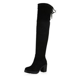 SCARPE-VITA-Femme-Bottes-Hautes-doubl-lgre-Noeud-Semelle-de-0