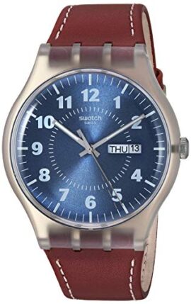 Swatch Homme Analogique Quartz Montre avec Bracelet en Cuir SUOK709 Swatch Homme Analogique Quartz Montre avec Bracelet en Cuir SUOK709