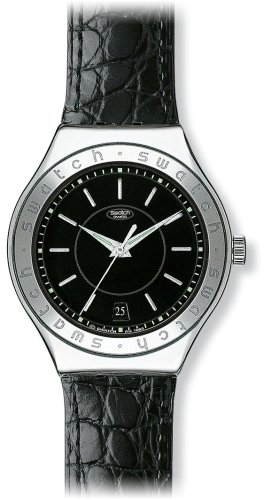 Swatch – YAS402 Noir De Noir – Analogue – montre Homme – Bracelet en Cuir Swatch – YAS402 Noir De Noir – Analogue – montre Homme – Bracelet en Cuir