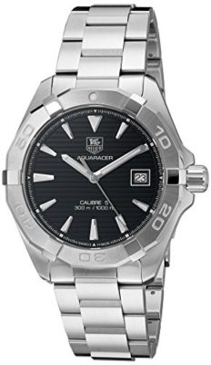 TAG-Heuer-Homme-40mm-Bracelet-Boitier-Acier-Inoxydable-Automatique-Cadran-Noir-Montre-WAY2110BA0928-0