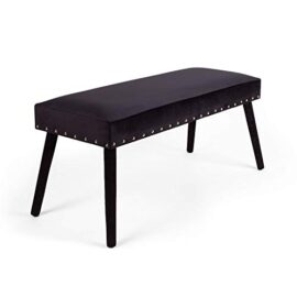 Beautify Banc en Velours Noir – Rivets Apparents – Siège de Fenêtre – Meuble pour Chambre/Salle de Séjour – Chaise Capitonnée Beautify Banc en Velours Noir – Rivets Apparents – Siège de Fenêtre – Meuble pour Chambre/Salle de Séjour – Chaise Capitonnée 3