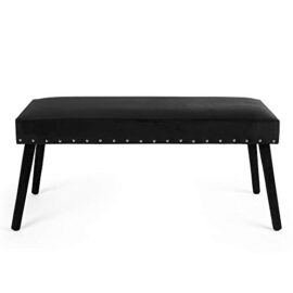 Beautify Banc en Velours Noir – Rivets Apparents – Siège de Fenêtre – Meuble pour Chambre/Salle de Séjour – Chaise Capitonnée Beautify Banc en Velours Noir – Rivets Apparents – Siège de Fenêtre – Meuble pour Chambre/Salle de Séjour – Chaise Capitonnée