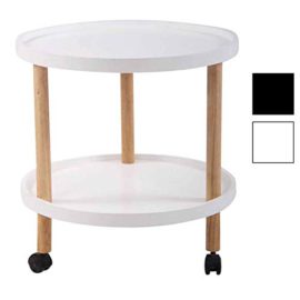 CLP Table d’Appoint Odense Plateau Ronde en MDF I Table Basse de Salon avec roulettes 2 Plateaux de Rangement I Couleur : CLP Table d’Appoint Odense Plateau Ronde en MDF I Table Basse de Salon avec roulettes 2 Plateaux de Rangement I Couleur : 2