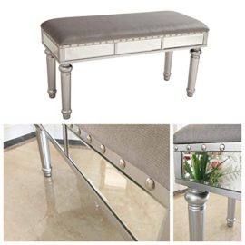 Dipamkar® L94 x P40.5 x H46.5 cm – banc de velours, Avec Rivet Miroir de fenêtre Fauteuil Salon Meuble, entrée de salon capitonnée rembourrée de coussin de Banc Chaussure Dipamkar® L94 x P40.5 x H46.5 cm – banc de velours, Avec Rivet Miroir de fenêtre Fauteuil Salon Meuble, entrée de salon capitonnée rembourrée de coussin de Banc Chaussure