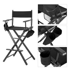 EBTOOLS Chaise de Maquillage, légère et Portable avec Poches latérales Noir EBTOOLS Chaise de Maquillage, légère et Portable avec Poches latérales Noir 4