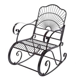 EBTOOLS Fauteuil à Bascule en Fer Chaise à Bascule Rocking-Chair Fauteuil de Relaxation Robuste Fauteuil Relaxant Design Élégant pour Balcon Jardin Salon 104 * 89 * 61cm EBTOOLS Fauteuil à Bascule en Fer Chaise à Bascule Rocking-Chair Fauteuil de Relaxation Robuste Fauteuil Relaxant Design Élégant pour Balcon Jardin Salon 104 * 89 * 61cm