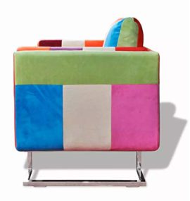 FAMIROSA-Damirosa-Cube-Fauteuil-avec-Pieds-chroms-en-Tissu-Patchwork-0-2