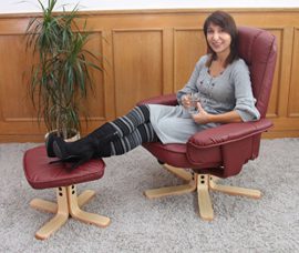 Mendler Fauteuil Relax/de Relaxation M56, Simili-Cuir, Bordeaux Mendler Fauteuil Relax/de Relaxation M56, Simili-Cuir, Bordeaux