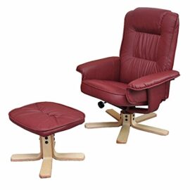 Fauteuil Relax/de Relaxation M56 avec Pouf, Simili-Cuir, Bordeaux Fauteuil Relax/de Relaxation M56 avec Pouf, Simili-Cuir, Bordeaux