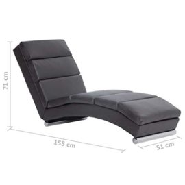 Festnight-Chaise-Longue-Confortable-Chaise-Longue-Interieur-Chaise-Longue-avec-Pieds-en-Acier-Fauteuil-Relaxant-Salon-Gris-Similicuir-0-1