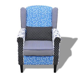 Festnight-Fauteuil-Patchwork-Relax-de-Style-Campagne–Couleurs-Bleu-et-Blanc-0