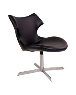 HOUSE-NORDIC-Fauteuil-Zampi-Fauteuil-Lounge-en-PU-Noir-avec-Fonction-pivotante-0-0