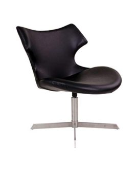 HOUSE NORDIC Fauteuil Zampi Fauteuil Lounge en PU Noir avec Fonction pivotante HOUSE NORDIC Fauteuil Zampi Fauteuil Lounge en PU Noir avec Fonction pivotante 5