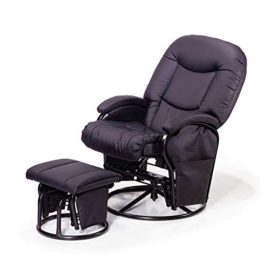 Hauck-Metal-Glider-Fauteuil-dAllaitement-et-de-Relaxation-jusqu-120-kg-avec-Tabouret-et-Fonction-de-Basculement-Pochettes-Latrales-Pivotante-Rglable-Black-0