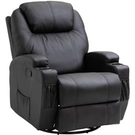 Homcom Fauteuil de Massage Relaxation électrique Chauffant inclinable pivotant 360° avec Repose-Pied Ajustable Simili Cuir Homcom Fauteuil de Massage Relaxation électrique Chauffant inclinable pivotant 360° avec Repose-Pied Ajustable Simili Cuir