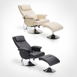 Homcom Fauteuil de Massage et Relaxation électrique Chauffant pivotant inclinable avec Repose-Pied crème Homcom Fauteuil de Massage et Relaxation électrique Chauffant pivotant inclinable avec Repose-Pied crème