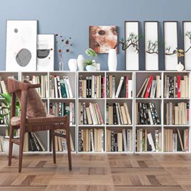 Homfa-Bibliothque-Etagre-Bibliothque-Livres-Rangement-Bois-pour-Salon-Design-Bureau-0-3