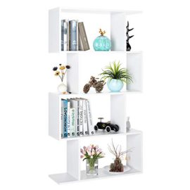 Homfa-Bibliothque-tagre-Livres-tages-de-Rangement-Forme-S-pour-Bureau-Salon-0