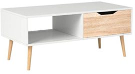 Homfa Table de Salon Scandinave Table Basse Café Bois pour Bureau TV 100×49.5x43cm Homfa Table de Salon Scandinave Table Basse Café Bois pour Bureau TV 100×49.5x43cm 2