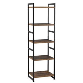 Homfa-tagre-de-Rangement-Bibliothque-tagre–5-Niveaux-Vintage-Multifonctionnelle-Mtal-4535150cm-0-1