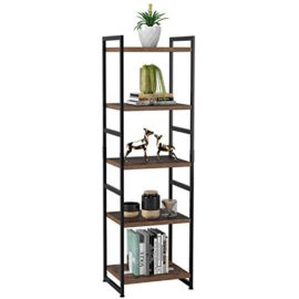 Homfa-tagre-de-Rangement-Bibliothque-tagre--5-Niveaux-Vintage-Multifonctionnelle-Mtal-4535150cm-0