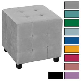 IDIMEX Pouf cubique Bazar Bout de canapé Repose Pieds Tabouret carré en Forme de dé siège avec Assise rembourrée, en Velours capitonné IDIMEX Pouf cubique Bazar Bout de canapé Repose Pieds Tabouret carré en Forme de dé siège avec Assise rembourrée, en Velours capitonné 2