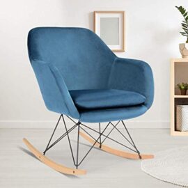 IDMarket-Fauteuil–Bascule-Bora-Velours-Bleu-0-0