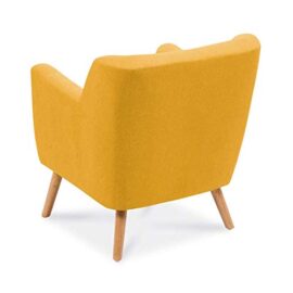 IDMarket – Fauteuil scandinave en Tissu Jaune Moutarde IDMarket – Fauteuil scandinave en Tissu Jaune Moutarde 6